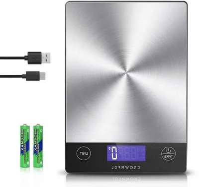 Zdjęcie produktu dla Cyfrowa waga kuchenna - Cyfrowa waga do kuchni - Precyzyjne ważenie - Duża platforma ze stali nierdzewnej - 15 kg - Srebrna