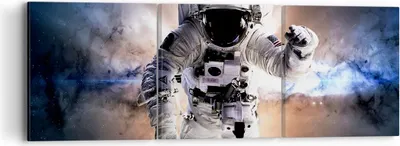 Produktbild von Bild auf Leinwand - Leinwandbild - Astronaut Erde Raum - 90x30cm - Wand Bild - Wanddeko - Wandbilder - Leinwanddruck - Bilder - Kunstdruck - Wanddekoration - Leinwand bilder - Wandkunst - CA90x30-2848