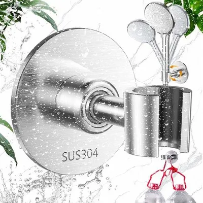 Obrázek produktu pro Univerzální nástěnný držák sprchové hlavice, držák sprchové hlavice bez vrtání, otočný držák sprchové hlavice o 360 stupňů, montáž na zeď (pro trubku sprchové hlavice 18–22 mm)