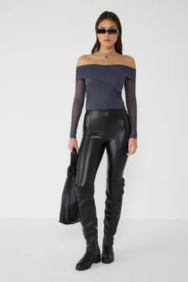 Produktbild von Schulterfreie Tüllbluse, Anthracite, XS/S