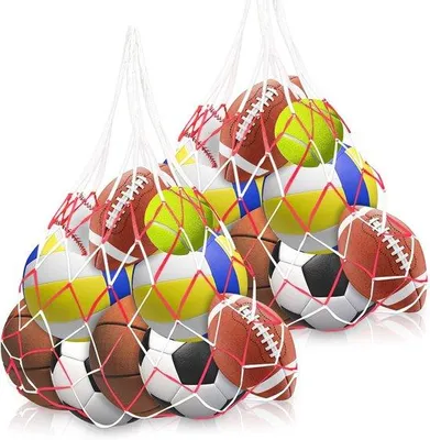 Produktbild von Ballnetz für 10 Bälle Tragetasche für Fußball, Basketball, Volleyball - 2 Stücke