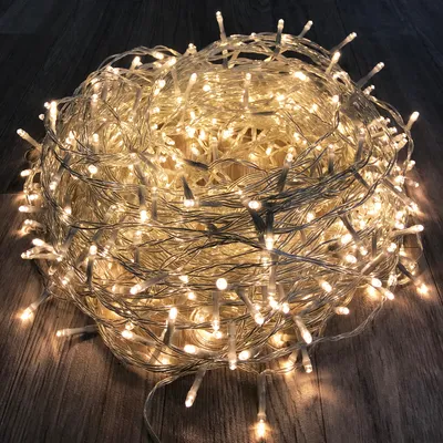Image de guirlande lumineuse LED 600's intérieur et extérieur blanc chaud
