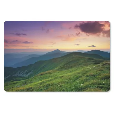 Produktbild von MuchoWow® Mauspad Mousepad Berg - Gras - Landschaft - Abend 27x18 cm - Mousepads - Maus Mat - Pad - Mausunterlage - Büroartikel - Desk Matten