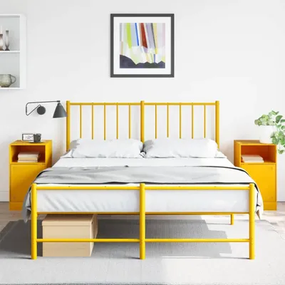 Obrázok produktu pre Maison Exclusive - Nočné stolíky 2 ks. Horčicová žltá 34,5x39x62 cm Oceľ