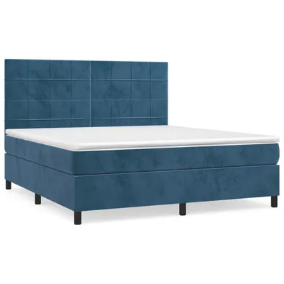 Produktbild von vidaXL Boxspringbett mit Matratze Dunkelblau 180x200 cm Samt