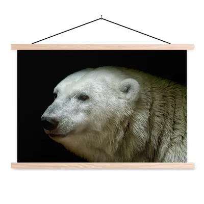 Produktbild von MuchoWow® Textilposter Nahaufnahme Eisbär 60x40 cm mit holzfarbenen Rahmen - Bilder