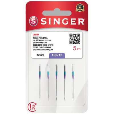 Obrázok produktu pre Ihly Singer 2026 - 100/16 - 5 ks - Denim