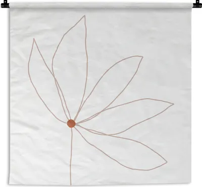 Produktbild von MuchoWow® Wandteppich Wandbehang Minimalismus - Blumen - Linienkunst 60x60 cm Tapisserie Dekoration Wandtuch - Dekorationen - Wand Decke