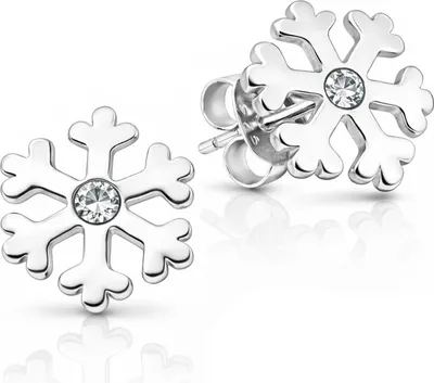 Produktbild von LUISIA Ohrstecker Schneeflocke mit Kristallen von Swarovski® - 925 Sterling Silber | Kristall