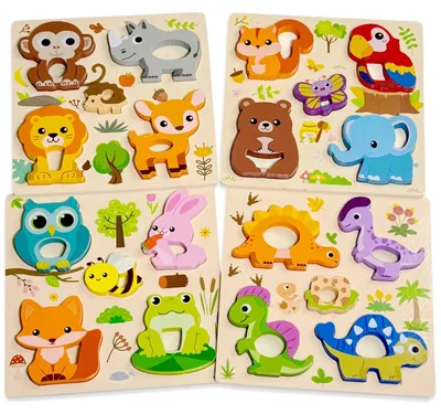 Obrázek produktu pro Dřevěná Montessori puzzle pro děti od 1 roku