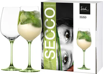 Image de Eisch Vorteilset 2 Stück 2 Hugo Gläser 500/21g grüner Fuß im Geschenkkarton SECCO FLAVOURED 15512021 und Geschenk + Spende