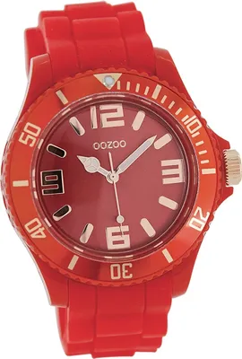 Produktbild von Oozoo Silikon Damen Uhr matt Analog Quarzuhr Armband rot Timepieces D2UOC5050A
