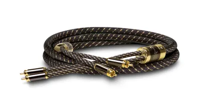 Image de Dynavox Black Line Câble RCA stéréo haut de gamme, câble RCA Premium avec blindage multiple, cuivre très pur, connecteurs plaqués or 24k, 0,6m
