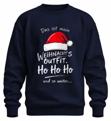 Obrázek produktu pro Tohle je můj vánoční outfit Ho Ho Ho Vánoční čepice Father Christmas uni mikina svetr, Navy, XXL