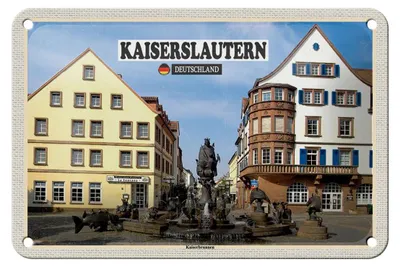 Produktbild von Blechschild Städte Kaiserslautern Kaiserbrunnen Deko 18x12cm Schild