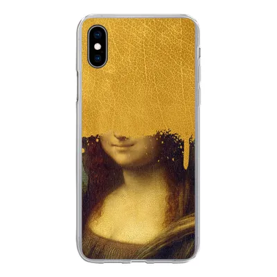Produktbild von MuchoWow® Handyhülle Schutzhülle Hülle für iPhone Xs Mona Lisa - Da Vinci - Gold Silikon Softcase Handy Hülle - Handytasche