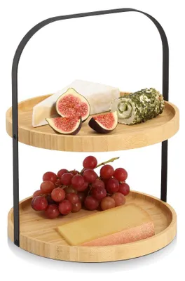 Obrázok produktu pre Zeller Present 25398, Display tray, Kolo, Bamboo, Kov, Čierna, Drevo, 250 mm, 250 mm