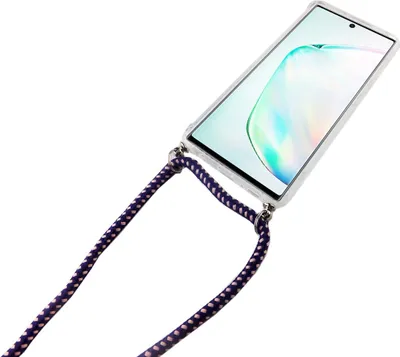 Immagine prodotto di Catenina per cellulare per Samsung Galaxy Note 10 Plus - Custodia a collana per smartphone con cordino - Cordino con custodia da portare al collo, colore viola