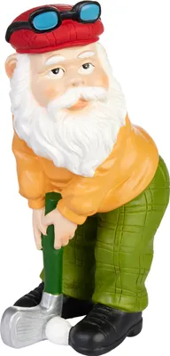 Produktbild von BRUBAKER Gartenzwerg Golfer mit Schläger - Golf Opa mit Golfschläger und Brille - Gartenfigur Lustig - Dekoration Wetterfest für Garten Campingplatz - Gartendeko für außen - 23 cm groß