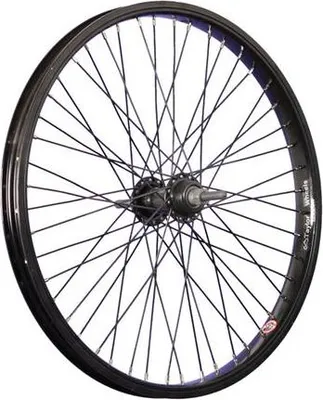 Produktbild von 20 Zoll BMX Hinterrad Aluminiumfelge verstärkt schwarz 48 Loch Vollachse