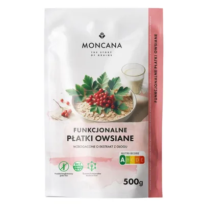 Produktbild von MONCANA Funktionelle glutenfreie Haferflocken mit Weißdornextrakt 500 g