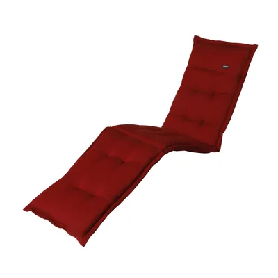 Produktbild von Madison Liegekissen 60x200 cm Rib rot, bequemes Gartenkissen mit verstellbarem Band und Volant, 50% Baumwolle, 50% Polyester