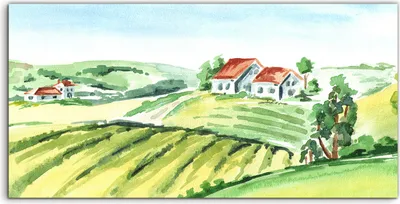 Produktbild von Coloray Canvas 120x60  Wandbild Leinwand Bilder Bauernhof und Felder auf dem Land