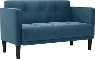 Immagine prodotto di vidaXL Divano a due posti in velluto blu 111 cm