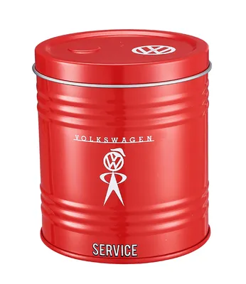 Produktbild von VW ASCHENBECHER "ÖLFASS" aus Metall mit Deckel Windaschenbecher Sturmaschenbecher Standaschenbecher Tischaschenbecher 59 (Rot)
