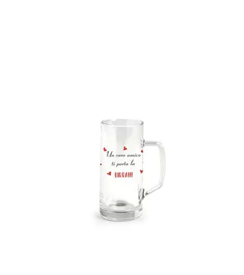 Image de Verre à bière avec anse 40 cl avec l'inscription un vrai ami t'apporte de la bière