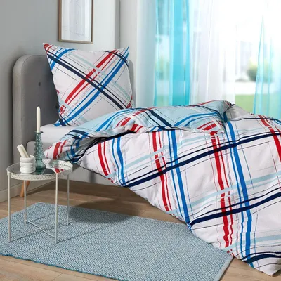 Produktbild von Traumschlaf Seersucker Bettwäsche Tennessee blau 155x220 cm + 80x80 cm