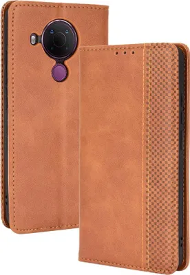Produktbild von Nokia 5.4 Hülle - Coverup Vintage Style Klapphülle - Braun