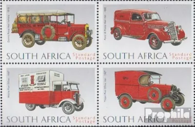 Produktbild von Briefmarken Südafrika 1999 Mi 1184-1187 Viererblock (kompl.Ausg.) gestempelt Historische Postfahrzeuge