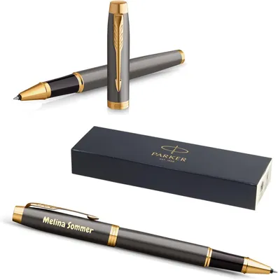 Productafbeelding van Parker IM Core Rollerball met gravure - Pen - Geschenkdoos - Zwarte vulling - Gepersonaliseerd cadeau - Naam