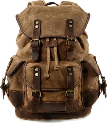 Produktbild von Motorrad Rucksack / Motorradtasche Canvas # Vintage RG8 20 Liter braun
