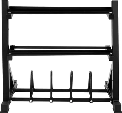 Immagine prodotto di Porta pesi a 3 livelli – Supporto per manubri e bilancieri – Capacità di carico: 300 kg – Distanza regolabile: 6–11,5 cm – Dimensioni: 100×53×87 cm – Colore: nero