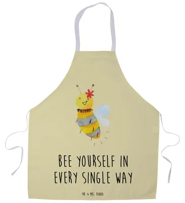 Produktbild von Mr. & Mrs. Panda Kellner Schürze Biene Blume - Gelb Pastell - Geschenk, Küchenschürze, Kellnerschürze, Grill, Vorbinder, Grillschürze