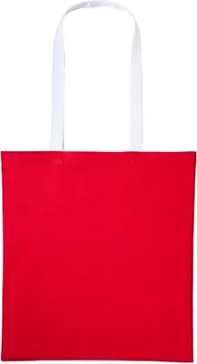 Image de Sac de transport en coton Nutshell à anses longues RW7156 (taille unique) (Rouge/Blanc)