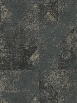 Produktbild von Metallic Tapete mit Grafik Dreieck-Muster glänzend strukturiert – Schwarz, Gold
