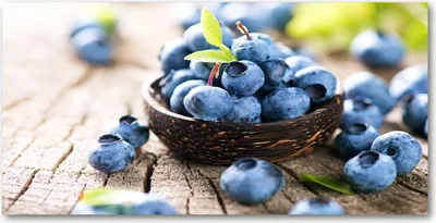Produktbild von Tulup Glas-Bild -140x70- Wandkunst Dekorative Wand für Küche & Wohnzimmer - Essen & Getränke - Blaubeeren - Blau