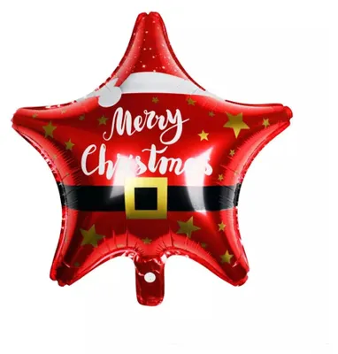 Produktbild von Folienballon Weihnachten, Stern Merry Christmas rot, ca. 45 cm