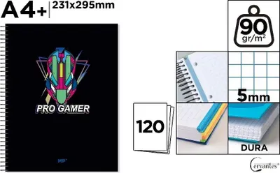 Zdjęcie produktu dla Notatnik A4+/120K kołowy kratka pro gamer