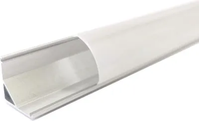 Produktbild von Aluminiumprofil Winkel 2m für LED-Streifen Abdeckung Opak Weiß