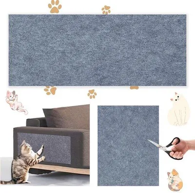 Produktbild von Kratzmatte für Katzen, 30x100cm, selbstklebend, lichtgrau, schützt Möbel