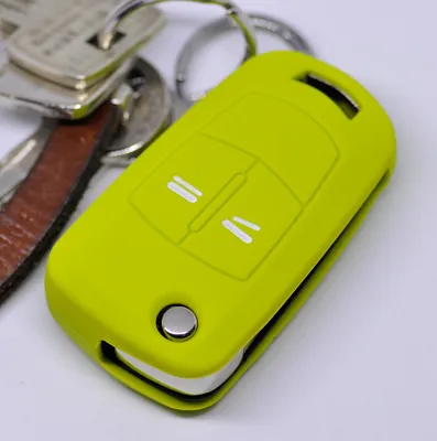 Produktbild von Auto Schlüssel Hülle Silikon Schutz Cover Apfelgrün kompatibel mit OPEL Astra Vectra Corsa Zafira Signum bis 2008 2 Tasten Klappschlüssel