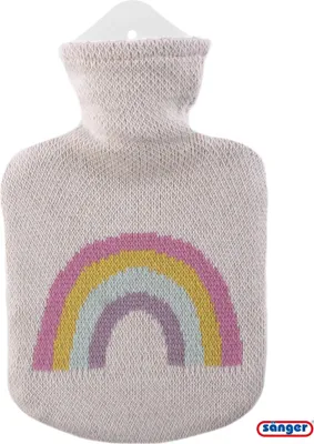 Produktbild von Sänger Wärmflasche 0,8 L mit Baumwoll-Strickbezug Regenbogen