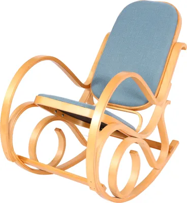 Immagine prodotto di Sedia a dondolo M41, poltrona girevole Poltrona TV, legno massiccio ~ aspetto rovere, tessuto/tessuto blu