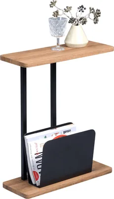 Produktbild von Beistelltisch Tisch INGO 50x20cm inkl.Zeitungsablage Nachbildung Eiche braun