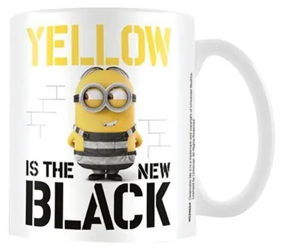 Obrázek produktu pro Despicable Me 3 – „Yellow Is The New Black“ hrnek na kávu, 315 ml CD105 (jednotná velikost, jednotná velikost) (bílá/bílá/žlutá/žlutá/černá/černá)