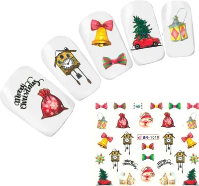 Produktbild von Tattoo Nail Art Nikolaus Weihnachten Weihnachtsbaum Aufkleber Nagel Sticker